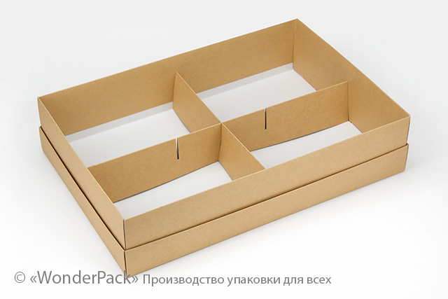 Перегородка в коробку №0007 "450*300*100". Код М0007-П04. Крафт на 4 ячейки - 2