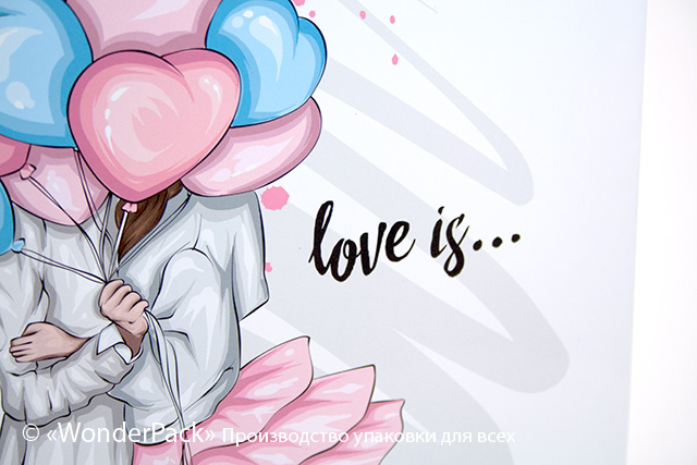 Пакет подарунковий ПР005-о4. 310*350*150 мм. "Love is ..." - 1