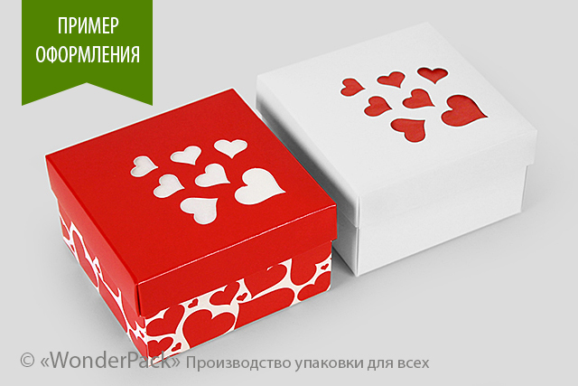 УДАЛЕНО * Коробка. Модель №0003 "Преміум". Код М0003-о25. Червона з серцями - 2