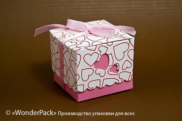 УДАЛЕНО * Коробка. Модель №0021 "Бонбоньєрка - серцева". Код М0021-о1. рожева - 1