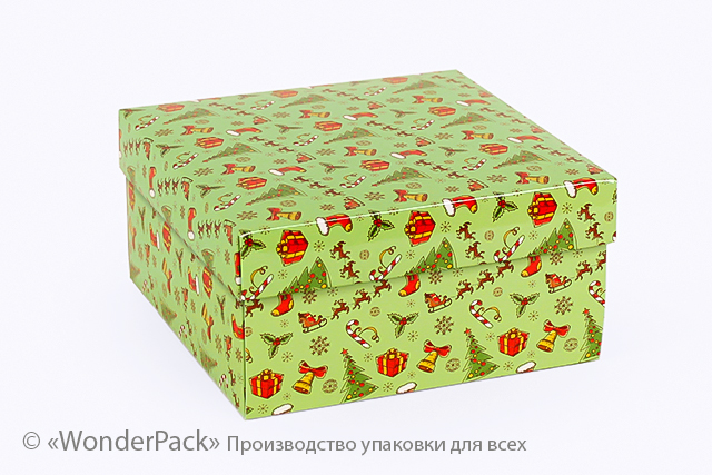 УДАЛЕНО * Коробка. Модель №0027 "Подарункова". Код М0027-о10. Новий рік, зелена - 1