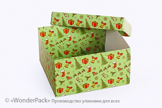 УДАЛЕНО * Коробка. Модель №0027 "Подарункова". Код М0027-о10. Новий рік, зелена - 2