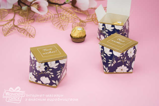 Коробка "Бонбоньєрка багатогранна" №М0006-о30. "Best wishes!" - 3