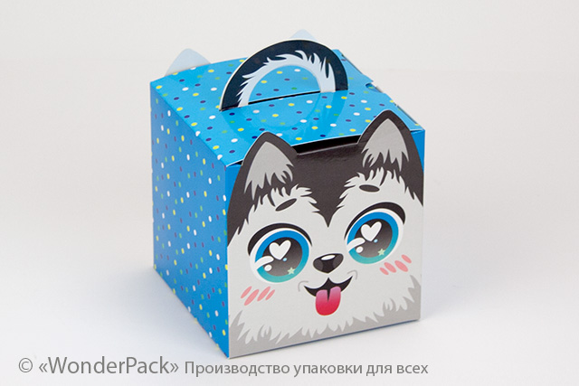 Коробка "Кубик з ручкою і вушками" №М0067-о9. "Собачка" - 1