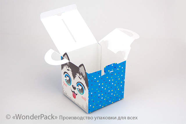 Коробка "Кубик з ручкою і вушками" №М0067-о9. "Собачка" - 3