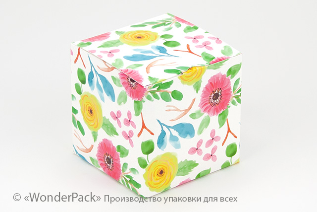Коробка "Куб" №М0051-о4. "Квіткова" - 1