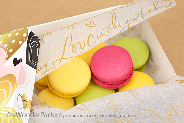 Тіш'ю, цигарковий папір для пакування. 50*70 см. "Love", золото - 2