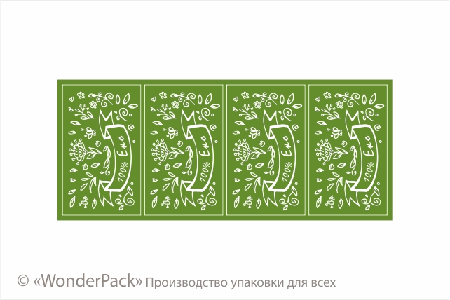 Наклейки на папері. 4 штуки в блоці. Код НБ-025. "100% Еко" - 2