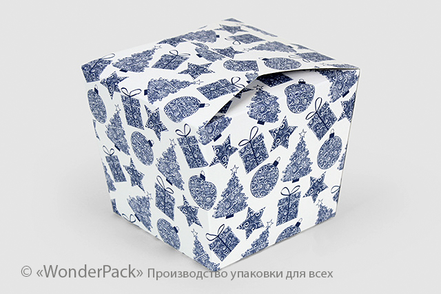 УДАЛЕНО * Коробка. Модель №0060 "Японія". Код М0060-о5. Новий рік, блакитна - 1