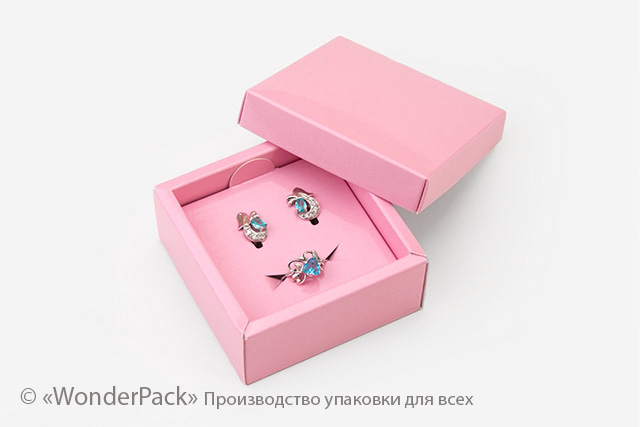 Ложемент в коробку №0018 "Для біжутерії". Код М0018-Л017. Рожевий, під сережки і перстень - 1
