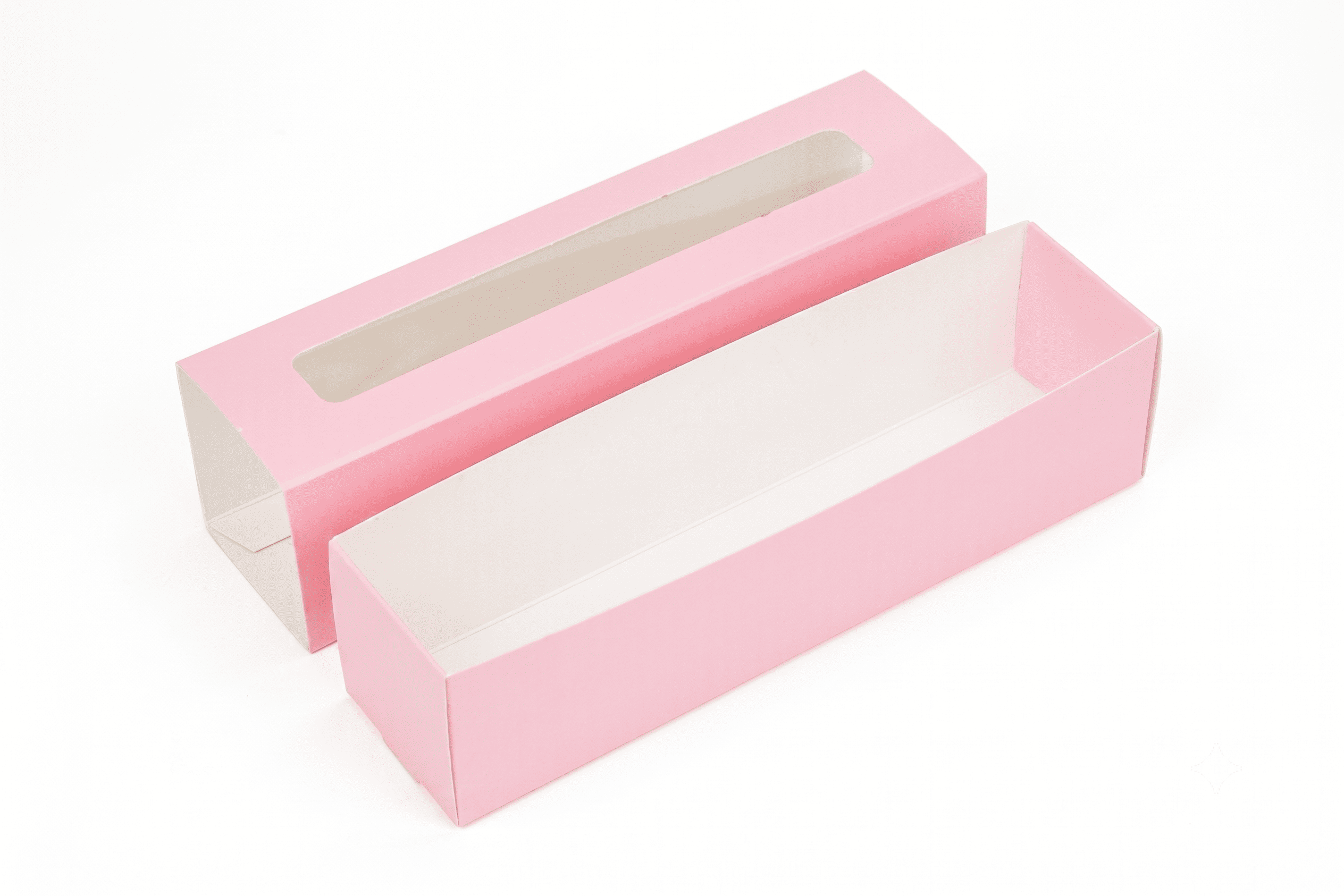 Коробка "Macaron" №М0052-о24. Рожева з вікном - 2