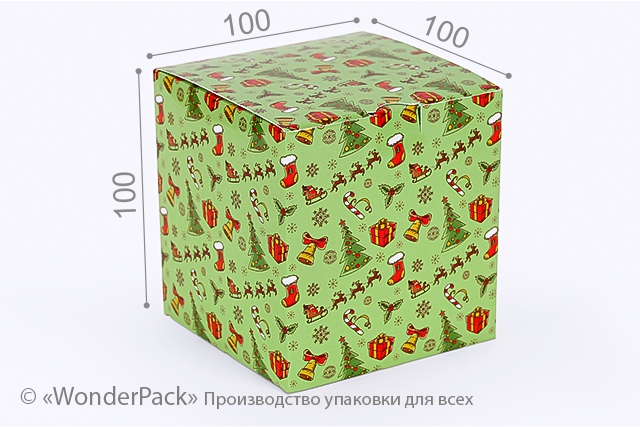 Коробка "Для чашки" №М0017-о12. "Новый год" зеленая