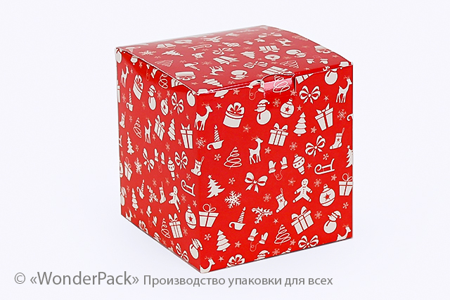 УДАЛЕНО * Коробка. Модель №0017 "Для чашки". Код М0017-о11. Новий рік, червона - 1