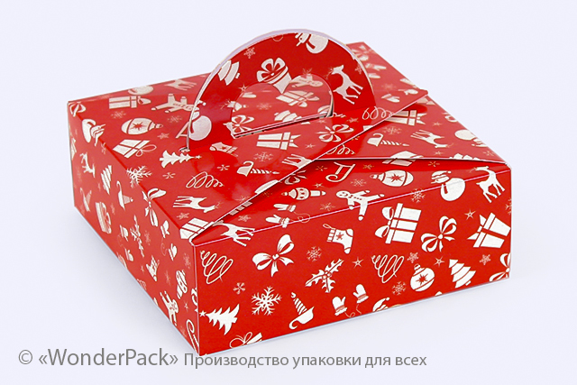 Коробка "Ручка - сердечко" №М0004-о5. "Новий рік", червона - 1
