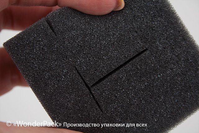 Поролон универсальный для коробки М0018, размер 60*60*20 мм черный - 1