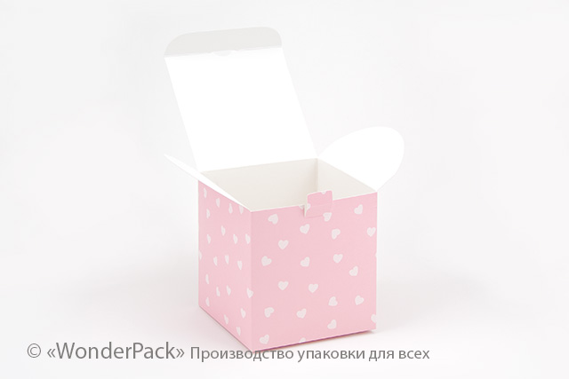 Коробка "Для чашки" №М0017-о21. "Розовая с сердечками" - 2