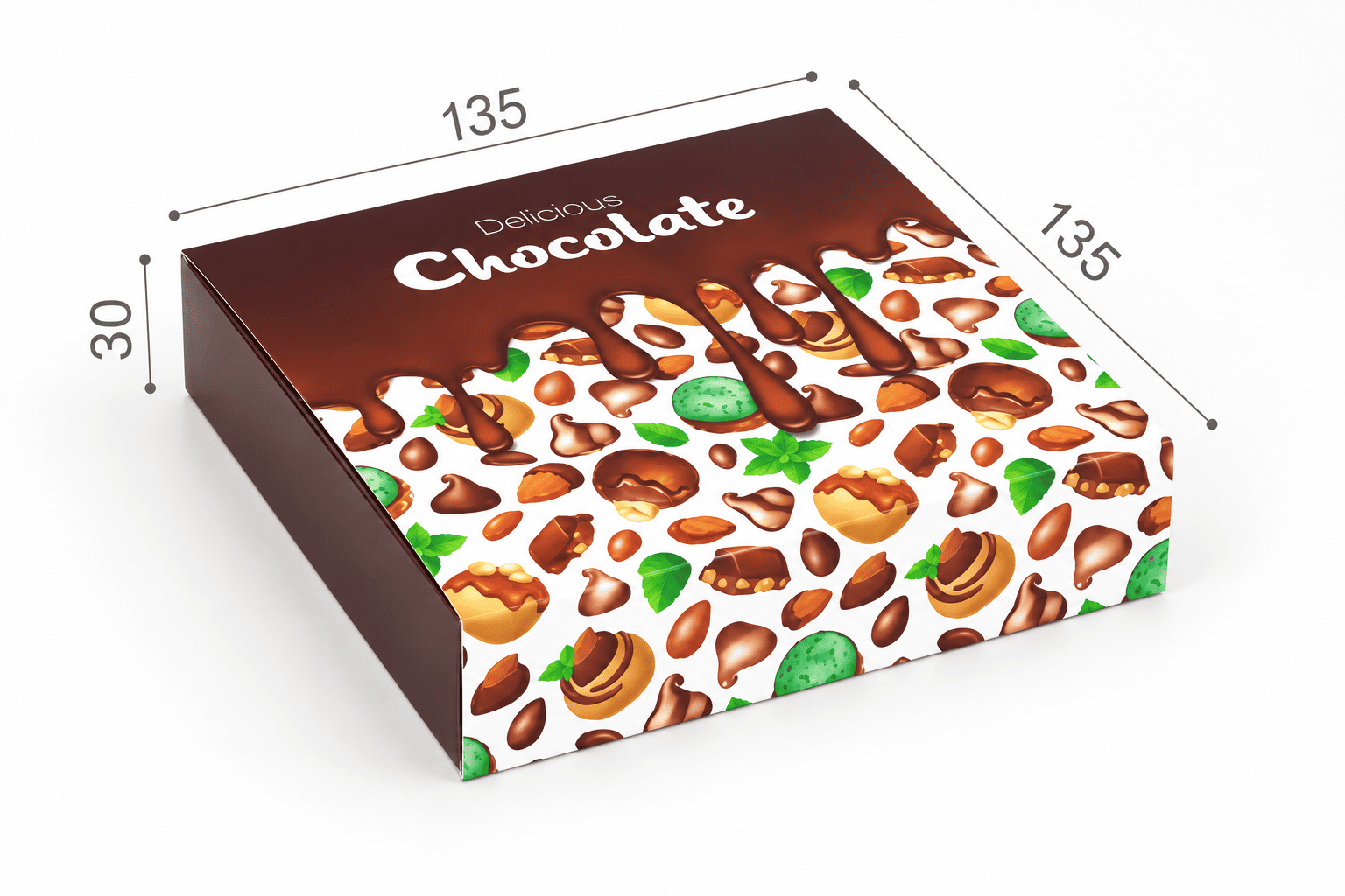 Коробка "Для 9 цукерок" №М0070-о1. "Chocolate"