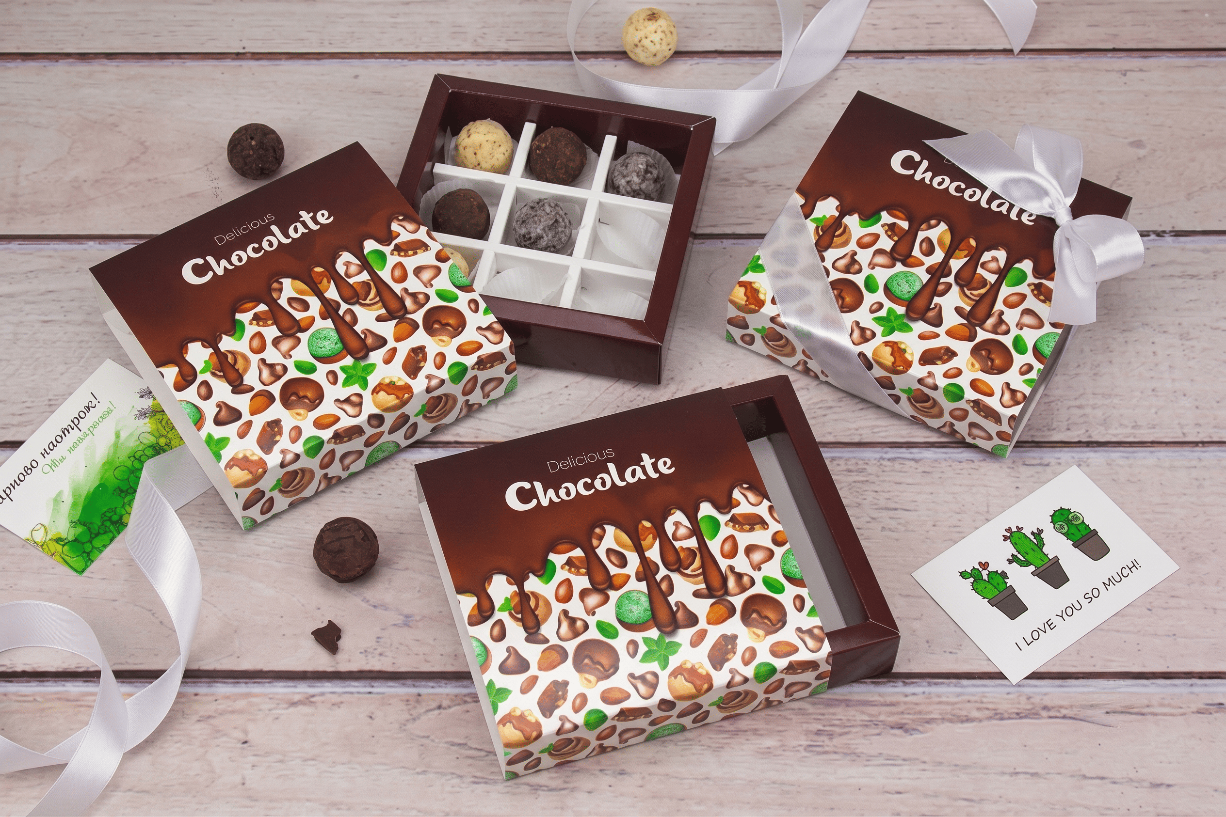 Коробка "Для 9 конфет" №М0070-о1. "Chocolate" - 4