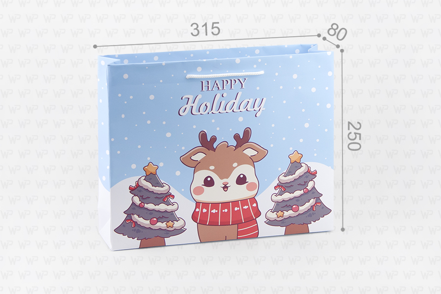 Пакет подарунковий ПР008-о15  315*250*80 мм."Happy little deer"