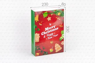 Пакет подарочный ПР003-о12. 330*230*80 мм. "Merry Christmas"