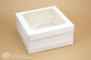 Коробка 250*250*120 для бенто тортов и 5 капкейков с окном