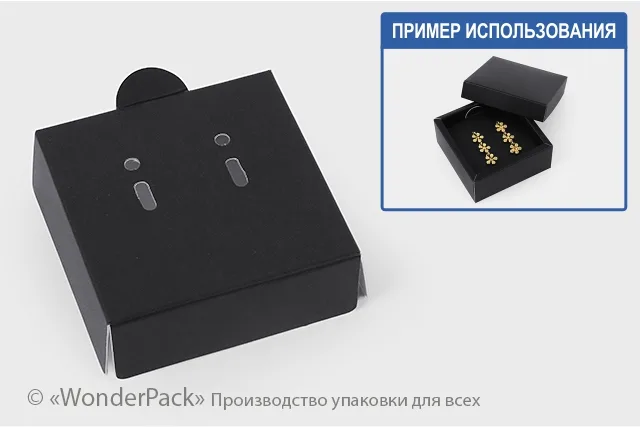 Ложемент в коробку №0018 "Для бижутерии". Код М0018-Л08. Черный, под серьги