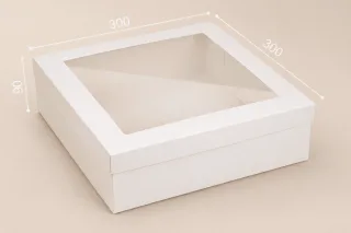 Коробка №М0004-о11. Белая с окном