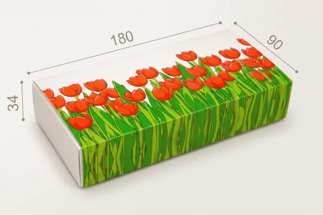 Коробка "Натуральная 2" №М0014-о24. "Тюльпаны"