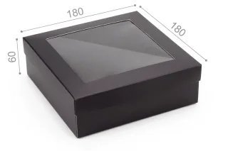 Коробка "Бавария" №М0033-о26. Черная с окном