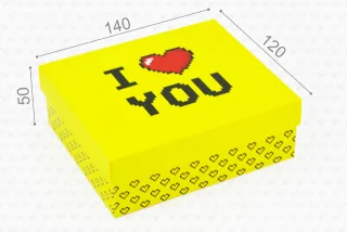 Коробка "Компакт" №М0047-о17. с надписью "I love you"