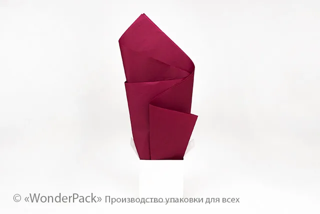 Тишью, папиросная бумага для упаковки. 50*70 см. Цвет - бордовый
