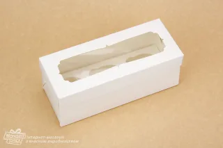 Коробка 230*90*90 на 3 капкейка с окном