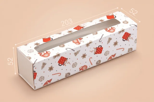Коробка "Macaron" №М0052-о13. "Рождество" с окном