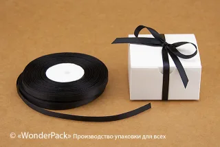 Лента атласная 5 мм, односторонняя, цвет - 0000, моток