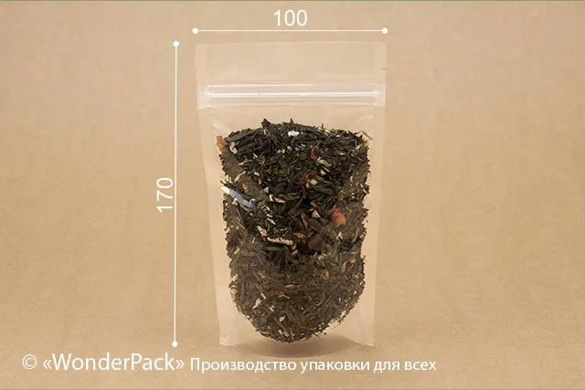 Пакет дой-пак. Код ДП-018, Размер 170*100*30 мм, прозрачный