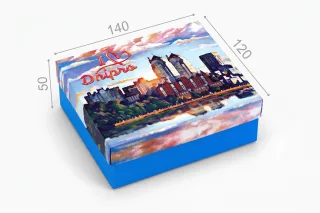 Коробка "Компакт" №М0047-о14. с надписью "I love Dnipro"