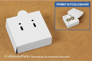 Ложемент в коробку №0018 "Для бижутерии". Код М0018-Л02. Белый, под серьги