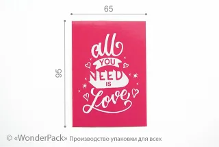 Гифтик 012. 95*65 мм. "All you need is love"