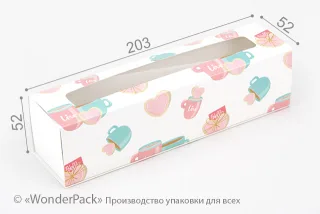 Коробка "Macaron" №М0052-о12. "Чашечная" с окном