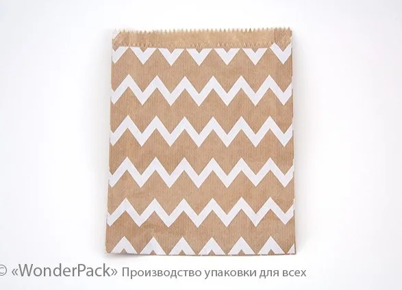 Пакеты крафт. Код ПК-48. Размер 230*170*30 мм. Крафт, зигзаг