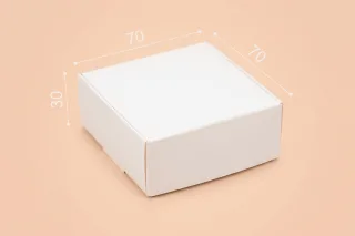 Коробка "Натуральная" №М0013-о30. Белая. самосборная