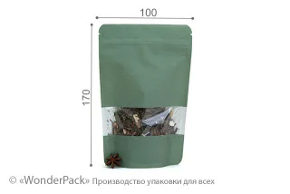 Пакет дой-пак. Код ДП-019, Размер 200*130*32 мм, сосна с окном