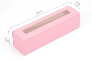 Коробка "Macaron" №М0052-о24. Розовая с окном
