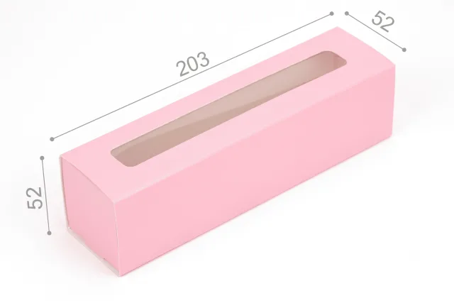 Коробка "Macaron" №М0052-о24. Розовая с окном