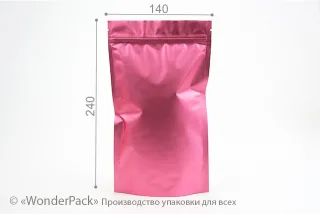 Пакет дой-пак. Код ДП-011, Размер 240*140*40 мм, розовый