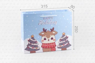 Пакет подарочный ПР008-о15  315*250*80 мм."Happy little deer"